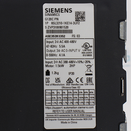 6SL3210-1KE14-3UF2 Преобразователь Siemens