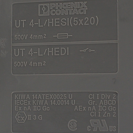 UT 4-L/HESI (5X20) GY 1044423 Клеммы для установки предохранителей Phoenix Contact