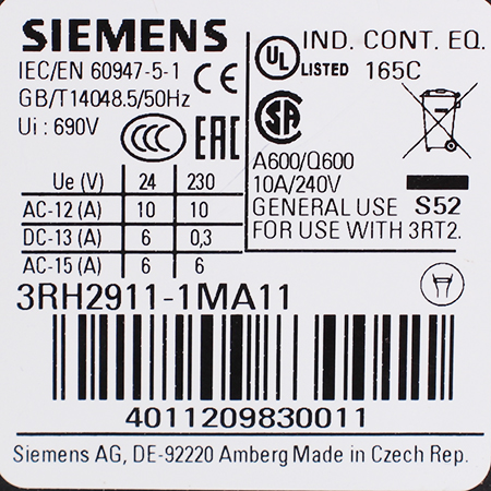 3RH2911-1MA11 Блок контакт Siemens