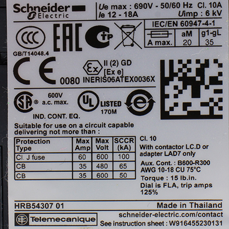 LRD21 Реле перегрузки тепловое Schneider Electric