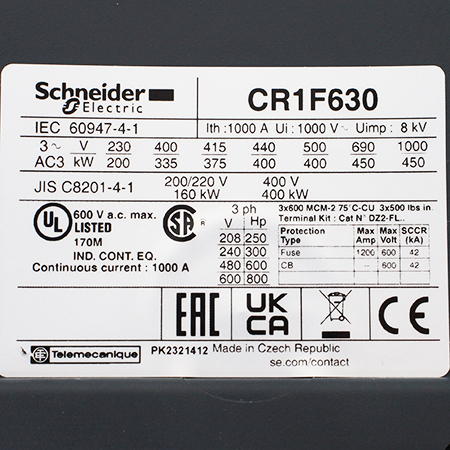 CR1F630MZ7 Контактор с магнитной защелкой Schneider Electric