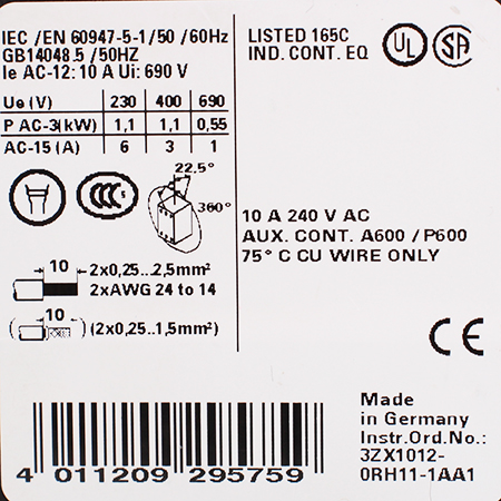 3RH1122-2BB40 Контактор Siemens