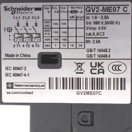 GV2ME07 Выключатель автоматический Schneider Electric