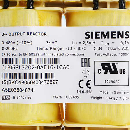 6SL3202-0AE16-1CA0 Дроссель выходной Siemens