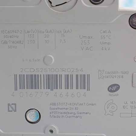 2CDS251001R0254 Выключатель автоматический ABB