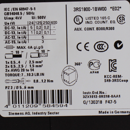 3RS1800-1BW00 Реле Siemens