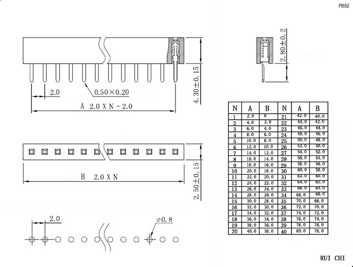 PBS2-04 pitch 2.00 mm