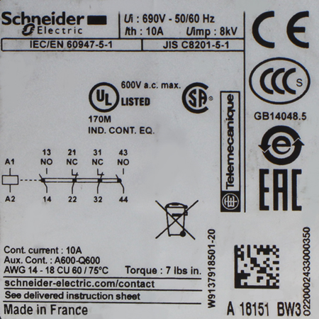 CA4KN22BW3 Реле промежуточное Schneider Electric