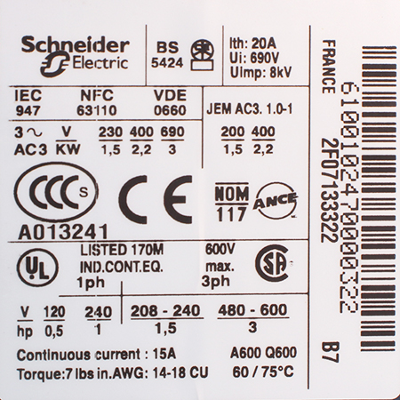 LC2K0610B7 Контактор реверсивный Schneider Electric/Telemecanique