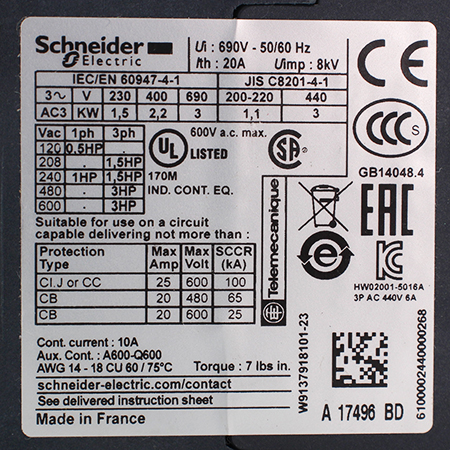 LP1K0610BD Контактор Schneider Electric