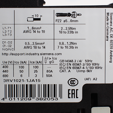3RV1021-1JA15 Выключатель автоматический Siemens