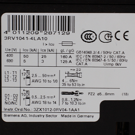 3RV1041-4LA10 Выключатель автоматический Siemens