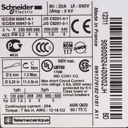 LP1K09008BD Контактор Schneider Electric