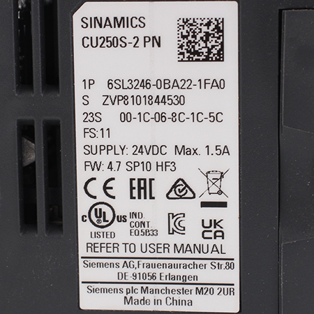 6SL3246-0BA22-1FA0 Блок управления Siemens