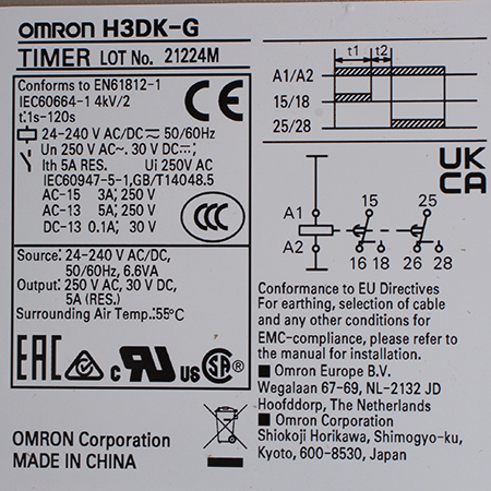 H3DK-G 24-240AC/DC Таймер аналоговый Omron