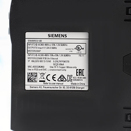 6SL3210-5BE13-7UV0 Преобразователь частоты Siemens