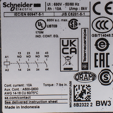 CA4KN40BW3 Контактор Schneider Electric