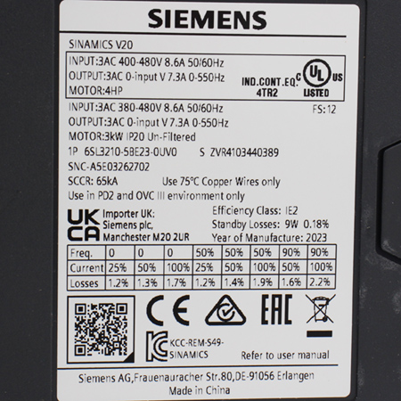 6SL3210-5BE23-0UV0 Преобразователь частоты Siemens