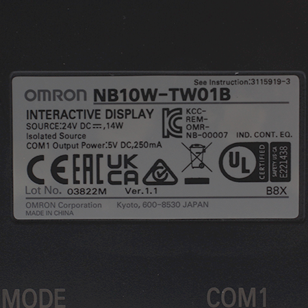 NB10W-TW01B Панель оператора Omron