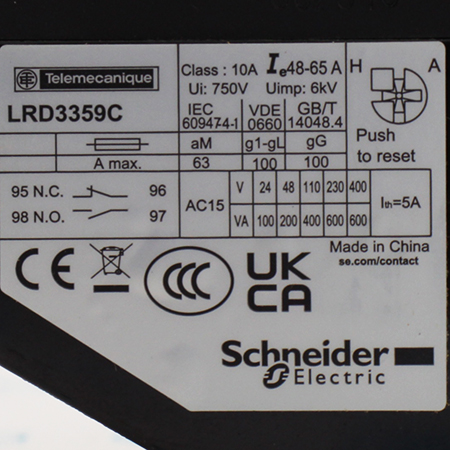 LRD3359 Реле перегрузки тепловое Schneider Electric