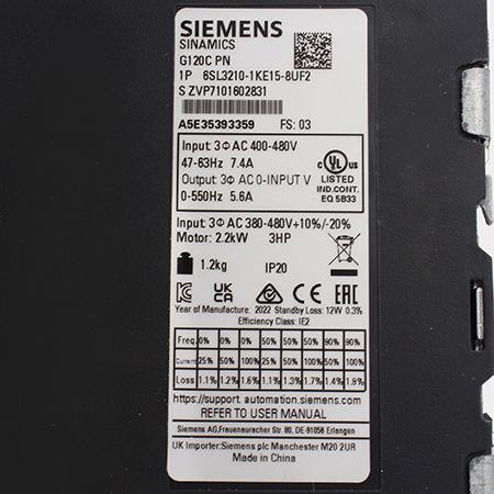 6SL3210-1KE15-8UF2 Преобразователь Siemens