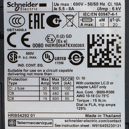LRD12 Реле перегрузки тепловое Schneider Electric