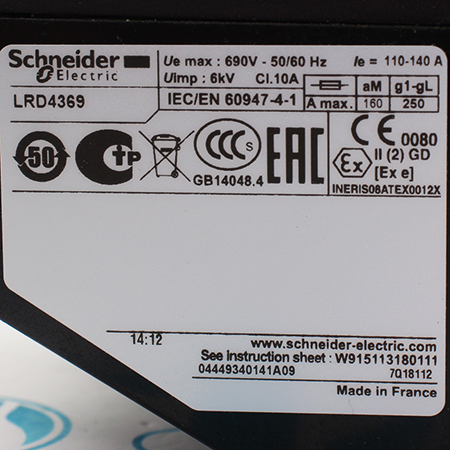 LRD4369 Реле перегрузки тепловое Schneider Electric