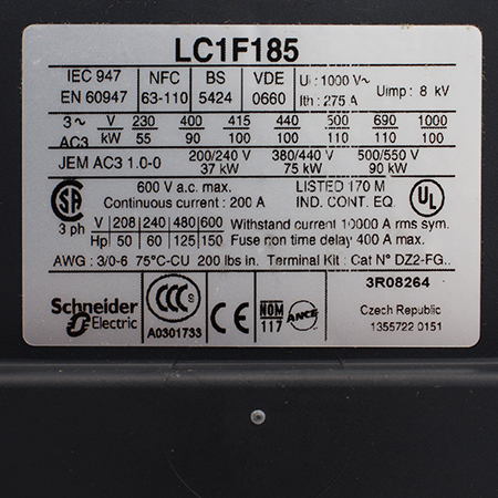 LC1F185F7 Контактор Schneider Electric/Telemecanique