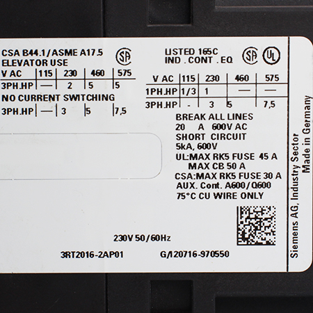 3RT2016-2AP01 Контактор Siemens