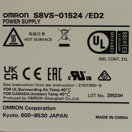 S8VS-01524 Блок питания Omron