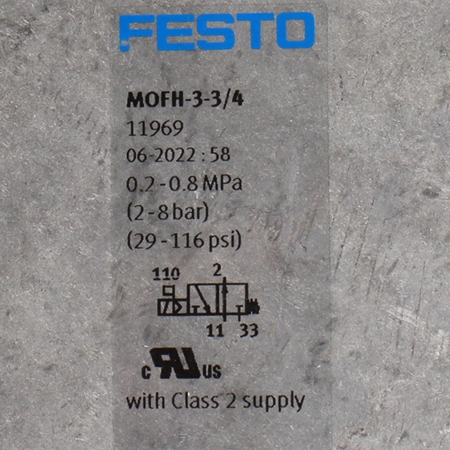 MOFH-3-3/4 Распределитель с электромагнитным управлением Festo