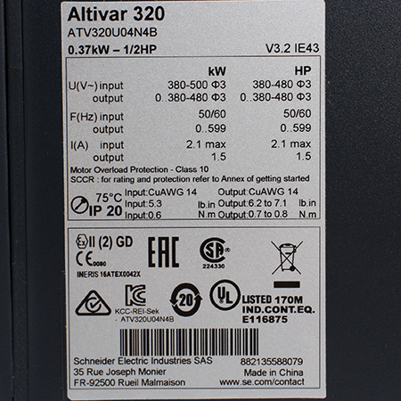 ATV320U04N4B Преобразователь частоты Schneider Electric