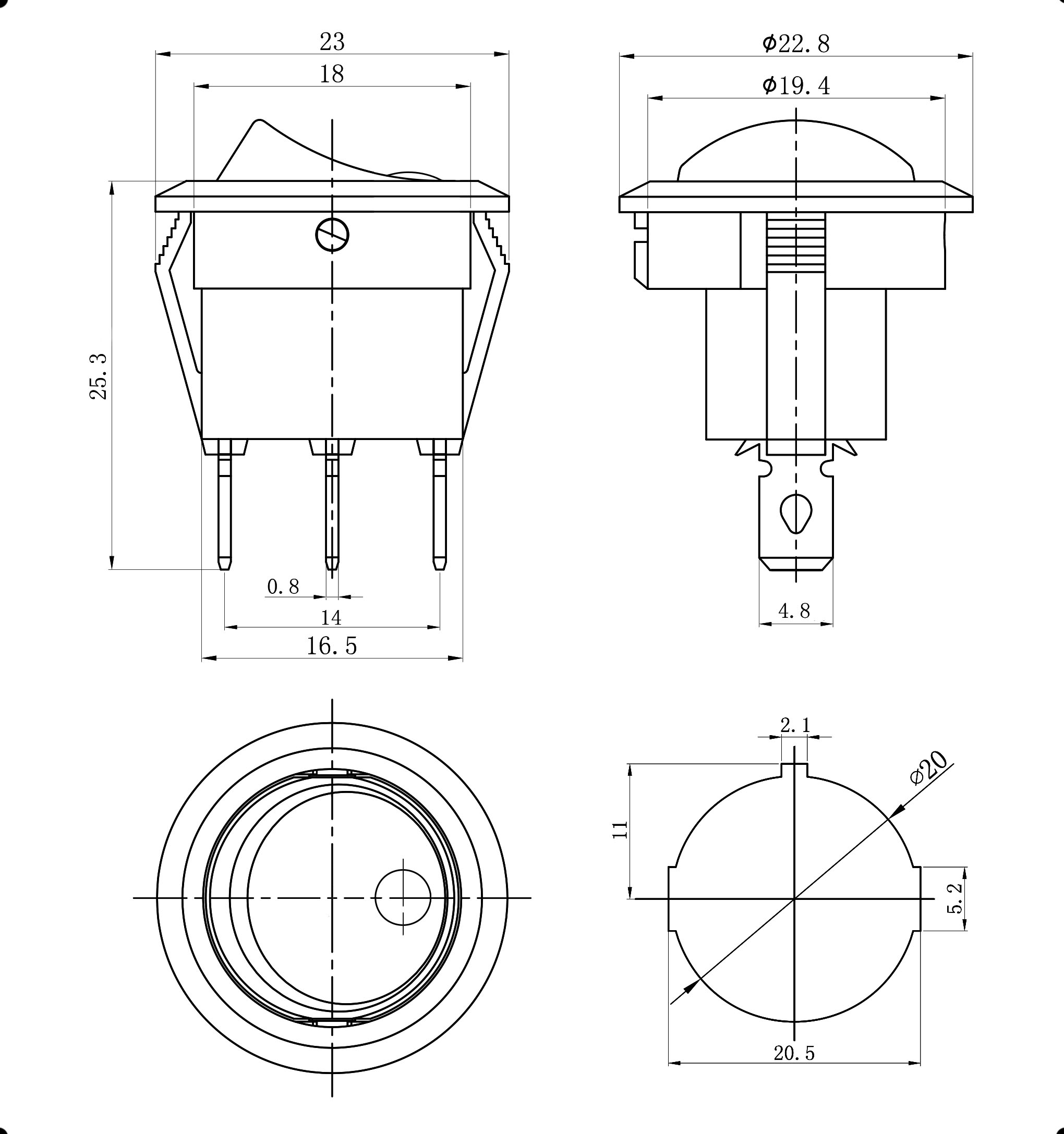 KCD1-101EN-8-R/3P on-off