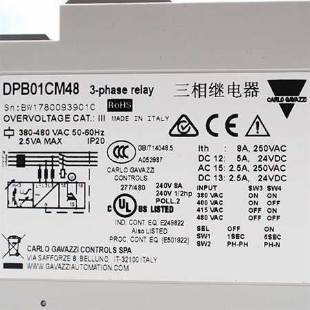 DPB01CM48 Реле напряжения Carlo Gavazzi