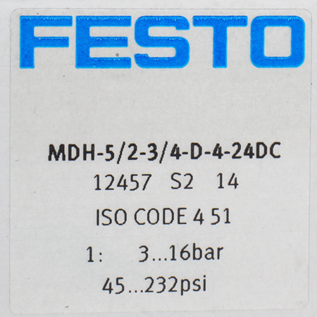MDH-5/2-3/4-D-4-24DC Распределитель с электромагнитным управлением Festo