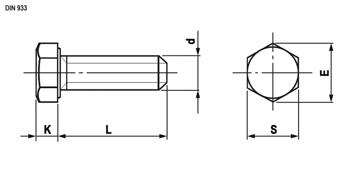 Болт DIN 933 6x16 PA66