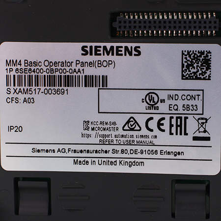 6SE6400-0BP00-0AA1 Панель оператора базовая Siemens