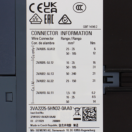 3VA2225-5HN32-0AA0 Выключатель автоматический Siemens