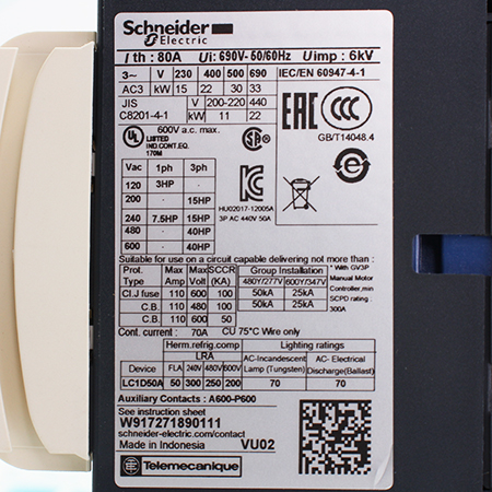 LC1D50AU7 Контактор Schneider Electric