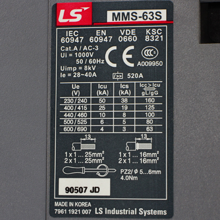 MMS-63S 40A Выключатель автоматический LS IS