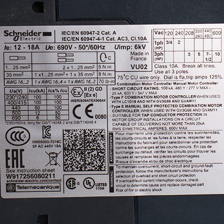 GV3P18 Выключатель автоматический Schneider Electric