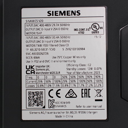 6SL3210-5BE31-1CV0 Преобразователь частоты Siemens