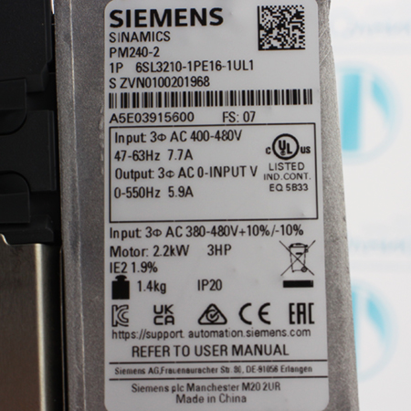 6SL3210-1PE16-1UL1 Преобразователь частоты Siemens