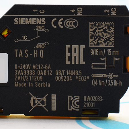 3VA9988-0AB12 Контакт дополнительный Siemens