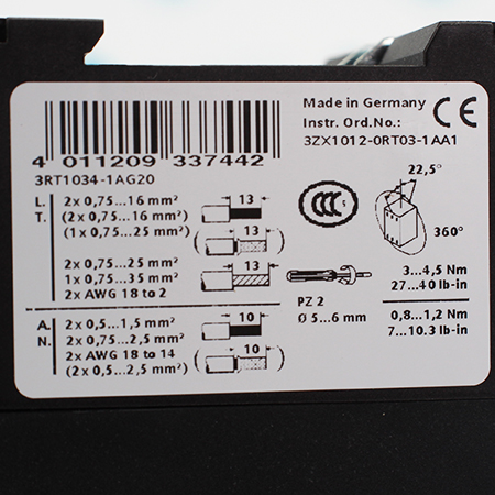 3RT1034-1AG20 Контактор Siemens