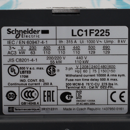 LC1F225M7 Контактор Schneider Electric (б/у)