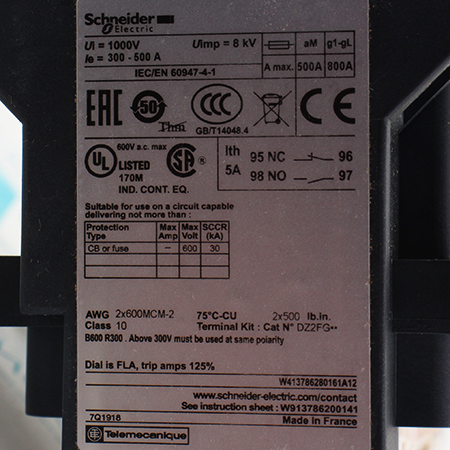 LR9F7379 Реле перегрузки тепловое Schneider Electric