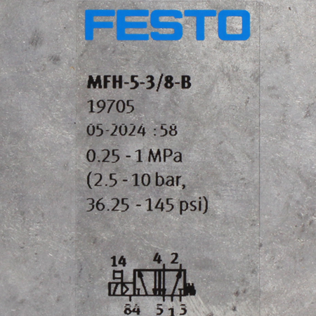 MFH-5-3/8-B Распределитель с электромагнитным управлением Festo