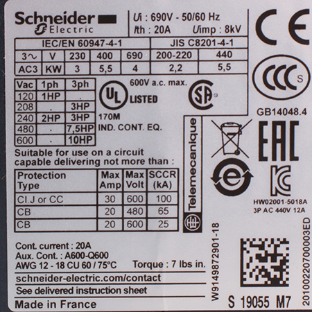 LC1K1201M7 Контактор Schneider Electric