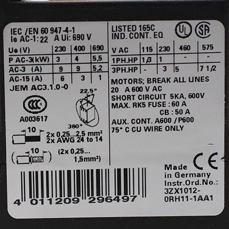 3RT1016-2AP02 Контактор Siemens